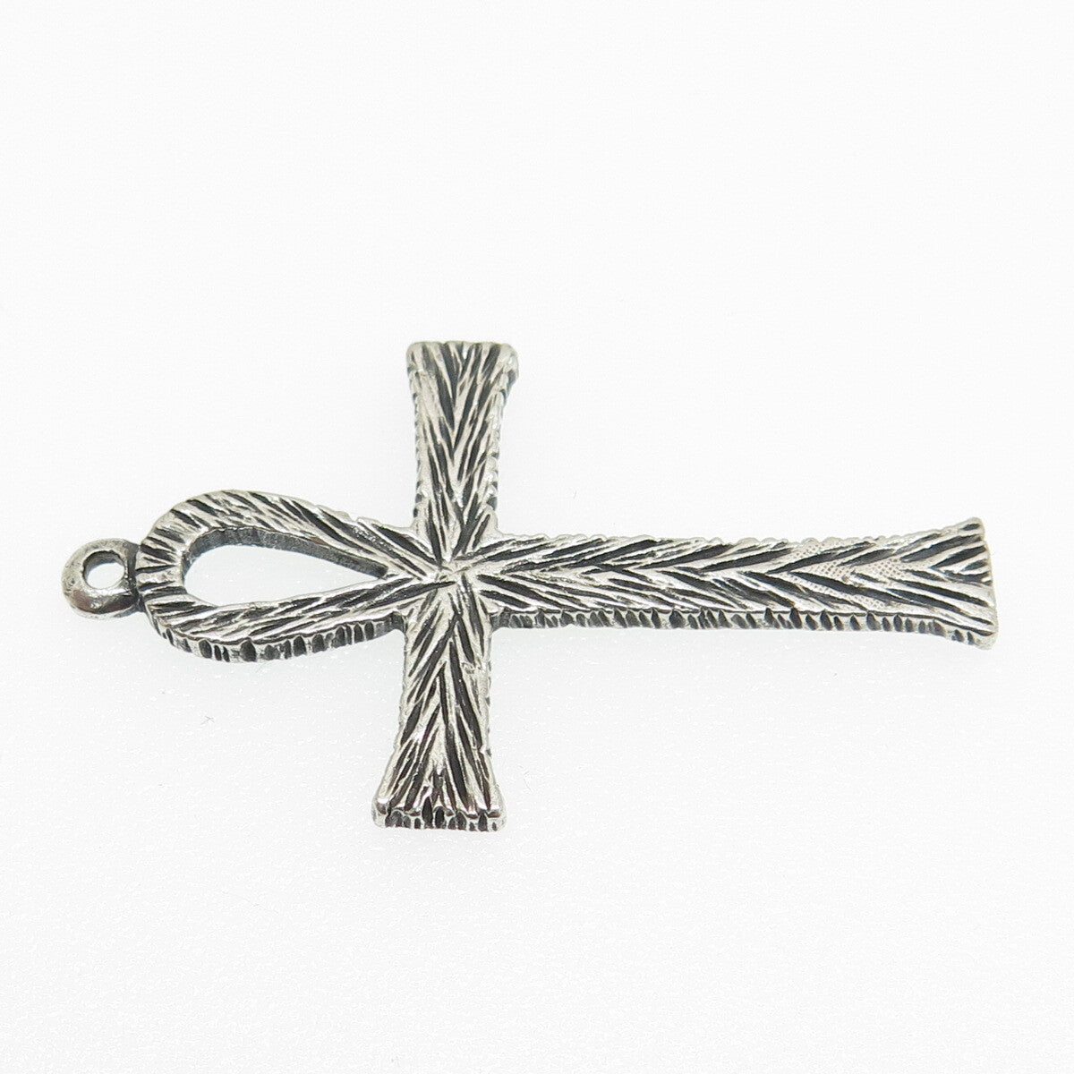 AVEDON 925 Sterling Silver Vintage Egyptian Ankh Oxidized Pendant