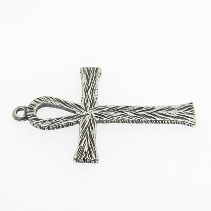 AVEDON 925 Sterling Silver Vintage Egyptian Ankh Oxidized Pendant