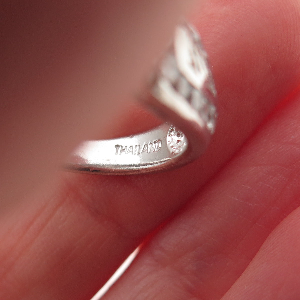 Chapal Zenray 925 Sterling Silver Oval & Round-Cut C Z Engagement Ring Size 6.5