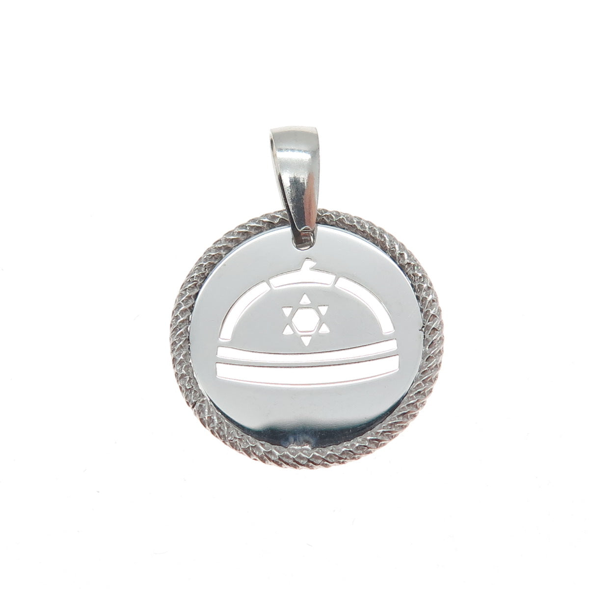 925 Sterling Silver Vintage Italy Star of David Judaica Minimalist Charm Pendant