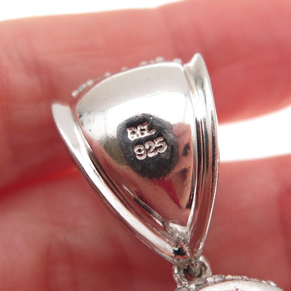 925 Sterling Black & White C Z Peter Griffin Family Guy Heavy 77.6g Pendant