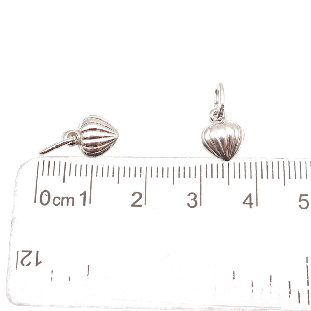 Old Stock 925 Sterling Silver Vintage Italy SET of 12 Heart Mini Charm Pendants
