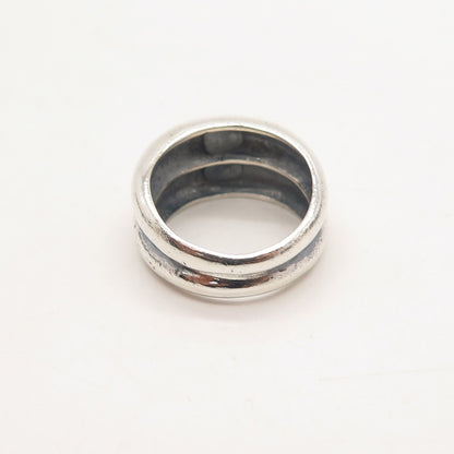 925 Sterling Silver Vintage Concave Ring Size 6.5