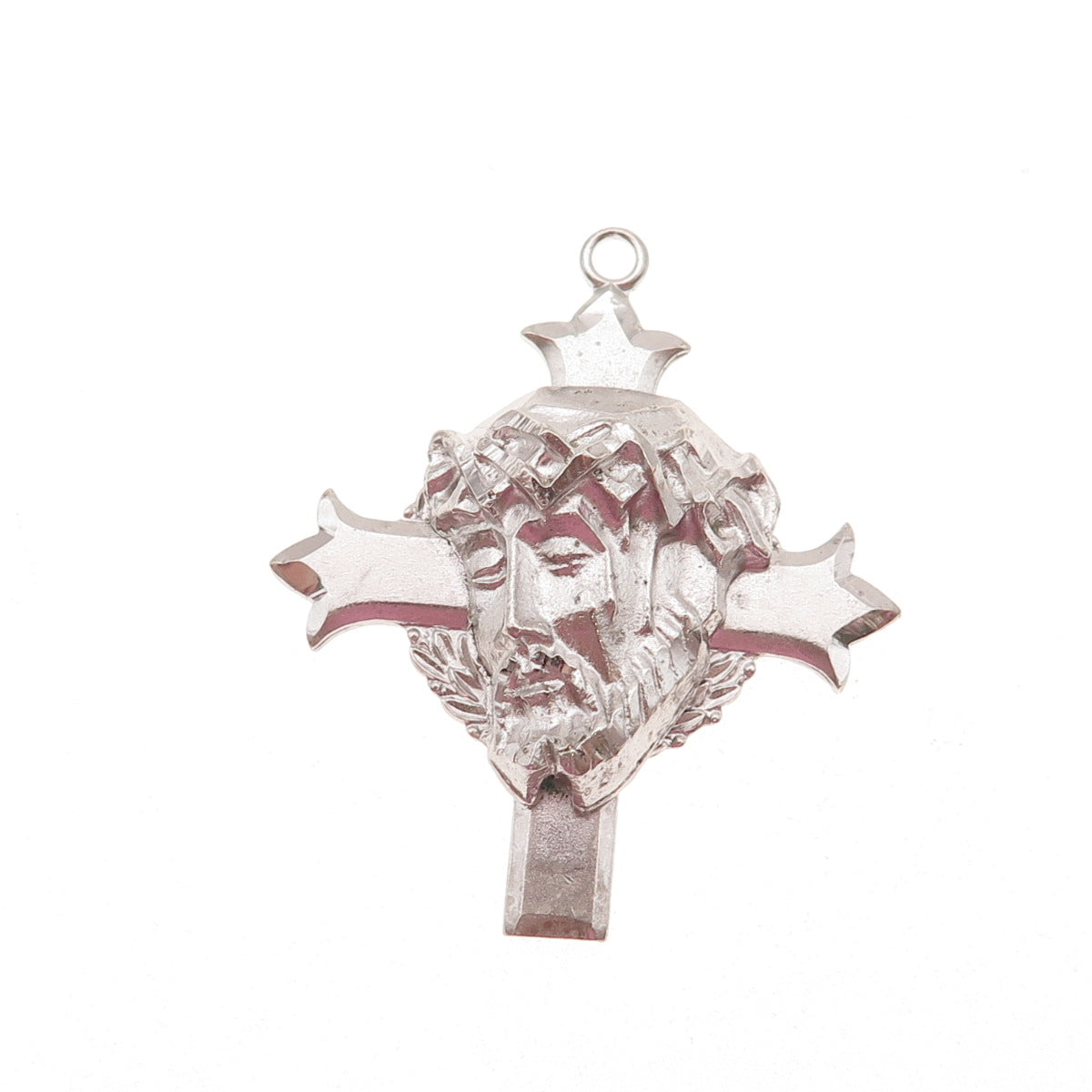 925 Sterling Silver Vintage Jesus Cross Religious Charm Pendant