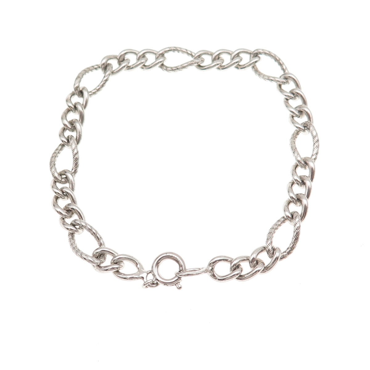 Winard 925 Sterling Silver Vintage Figaro Link Bracelet 7"