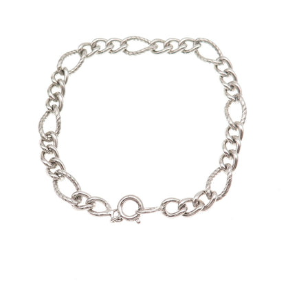 Winard 925 Sterling Silver Vintage Figaro Link Bracelet 7"