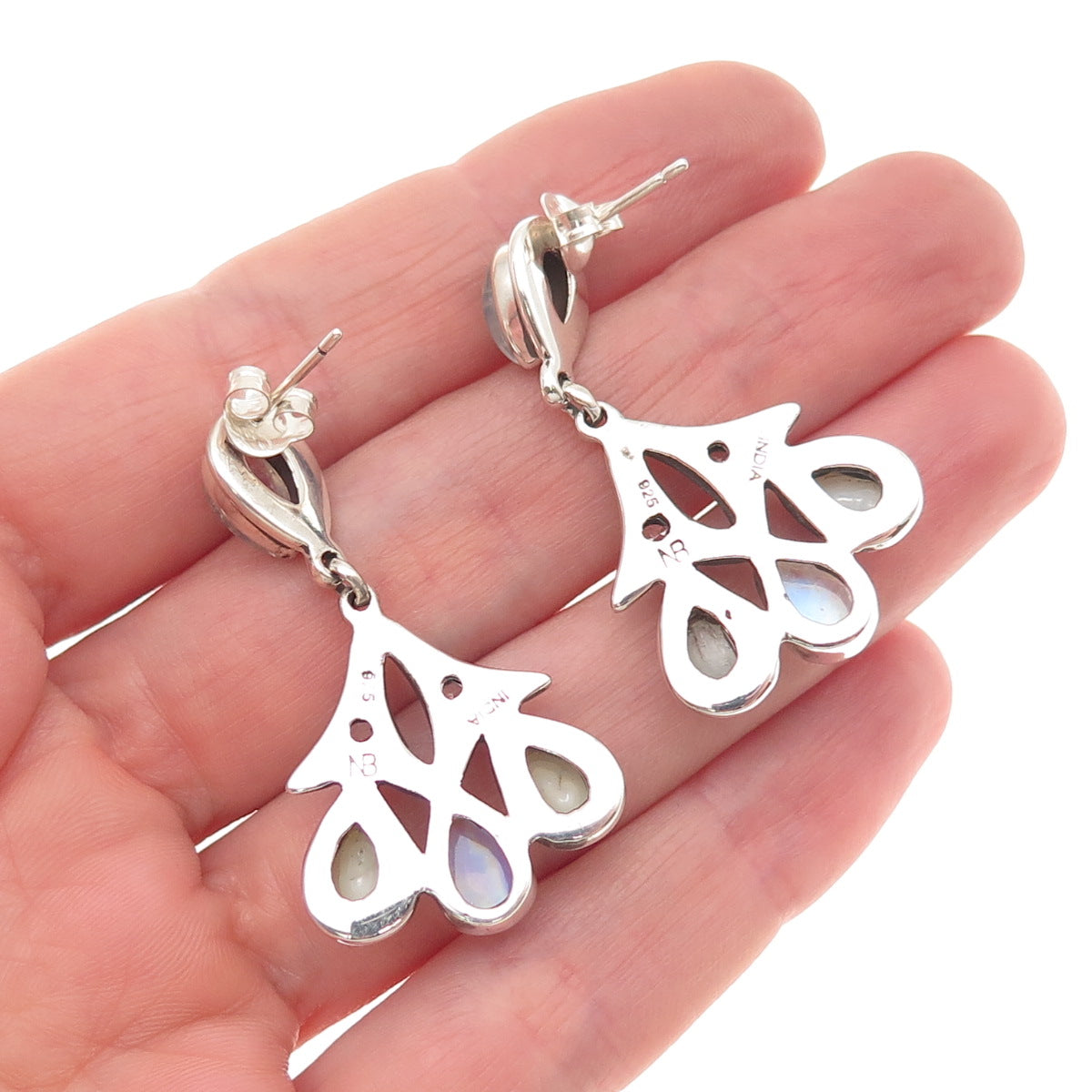 Nicky Butler Sterling Silver Vintage Real Pearl Moonstone & White Topaz Earrings