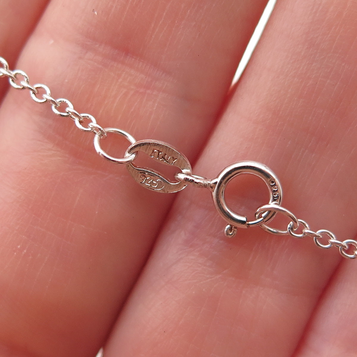 925 Sterling Silver Vintage Love Cable Chain Necklace 16"
