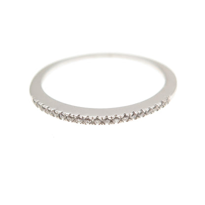 925 Sterling Silver Round-Cut C Z Half Eternity Statement Ring Size 7.25
