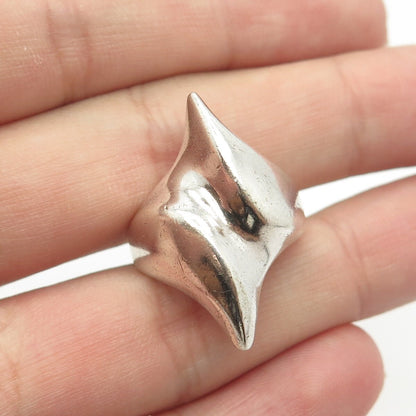 925 Sterling Silver Vintage Italy Bypass Modernist Ring Size 5.75