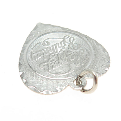 925 Sterling Silver Vintage Happy Birthday Heart Tag Pendant