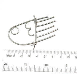 925 Sterling Silver Vintage Modernist Boy's Face Cartoon Character Pin Brooch