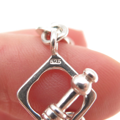 Emily Ray 925 Sterling Silver Vintage Rolo & Bar Chain Necklace 16"