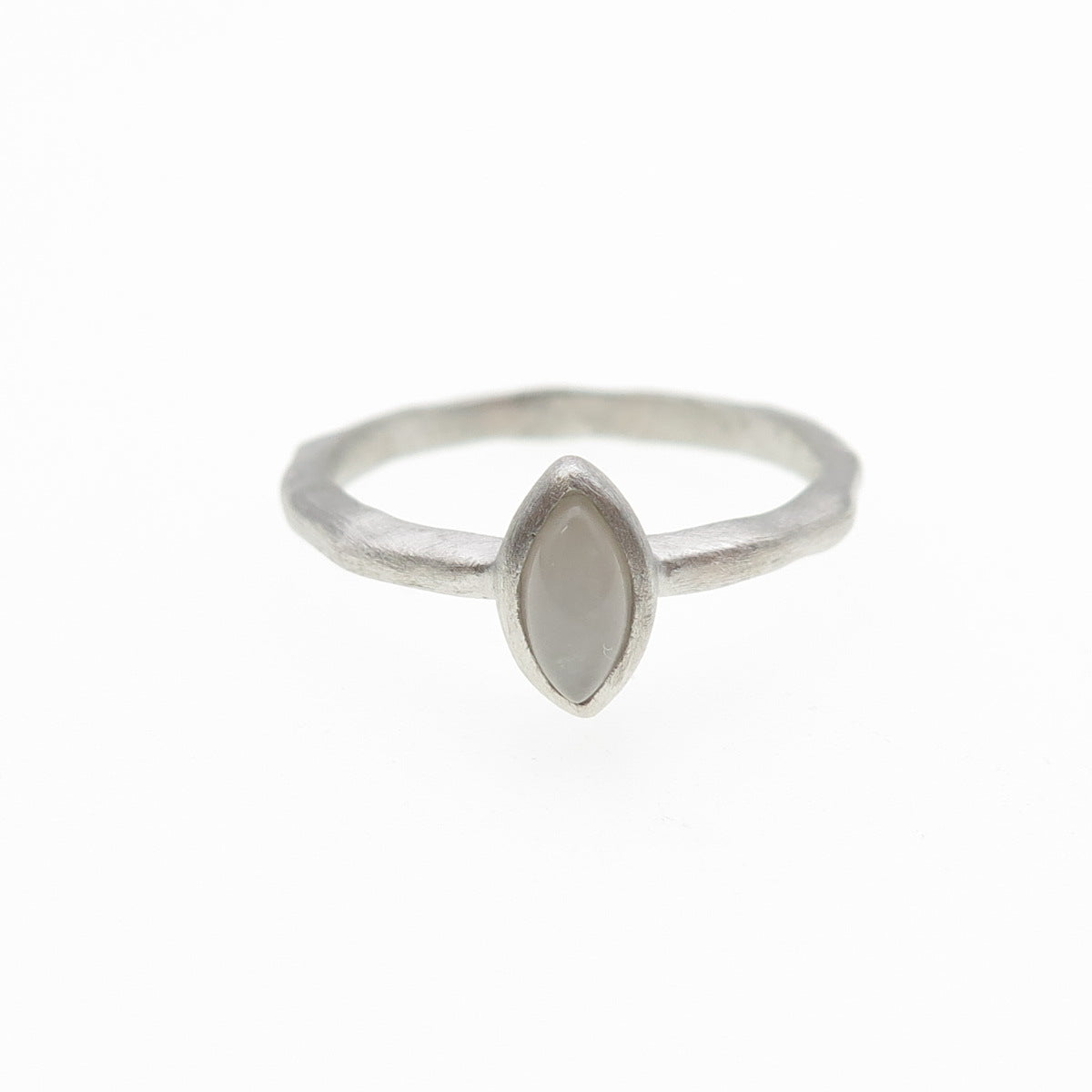 925 Sterling Silver Real Marquise-Cut Moonstone Ring Size 5.5