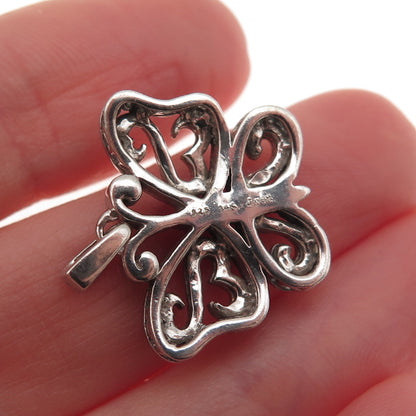Jane Seymour 925 Sterling Silver 14K Rose Gold Open Heart Butterfly Mini Pendant
