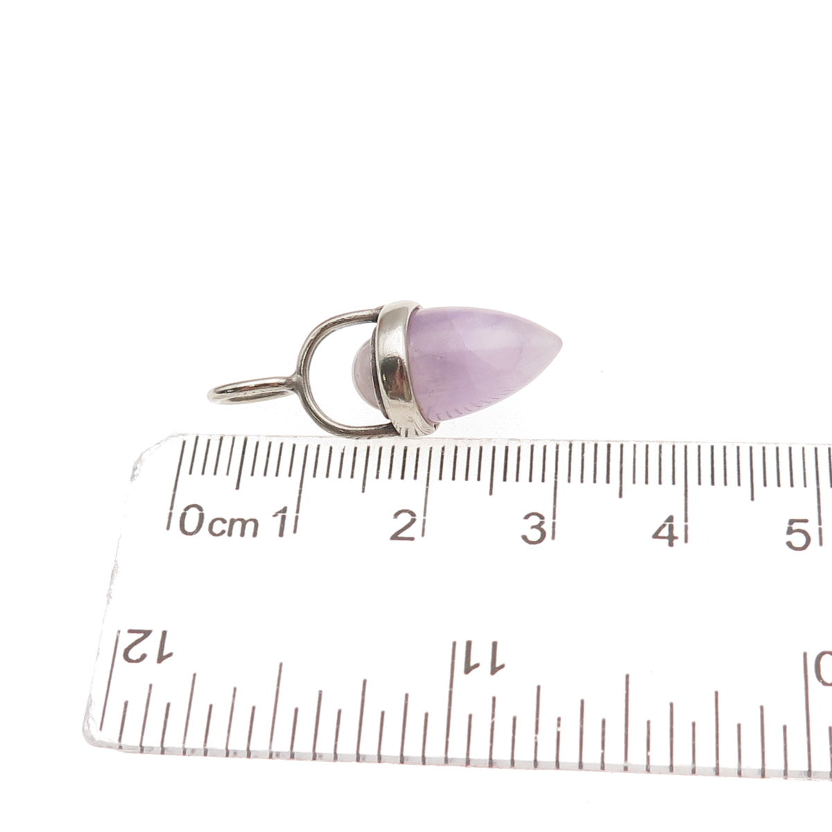 925 Sterling Silver Vintage Real Amethyst Amulet Charm Pendant