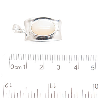 925 Sterling Silver Real Mother-of-Pearl Modernist Pendant