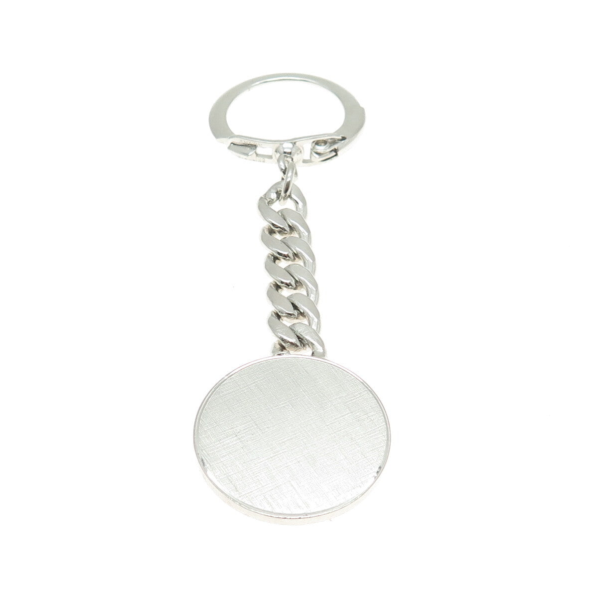 ANSON 925 Sterling Silver Vintage Curb Chain Tag Key Ring