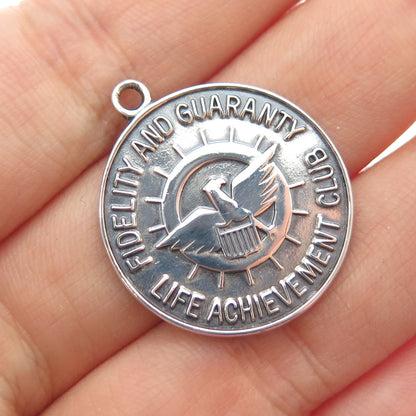 925 Sterling Vintage 1972 Fidelity & Guaranty Life Achievement Club Pendant