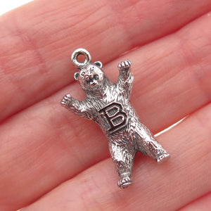 KINNEY 925 Sterling Silver Vintage Chicago Bears Football Team 3D Charm Pendant