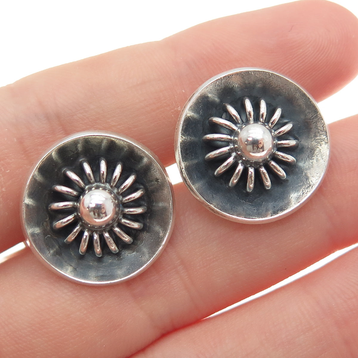 WILLY JACOB KROGMAR 830S Silver Vintage Denmark Cannetille Oxidized Cufflinks