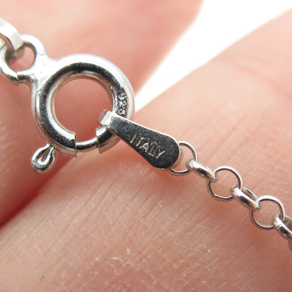 925 Sterling Silver Round-Cut C Z Key Rolo Chain Necklace 16"