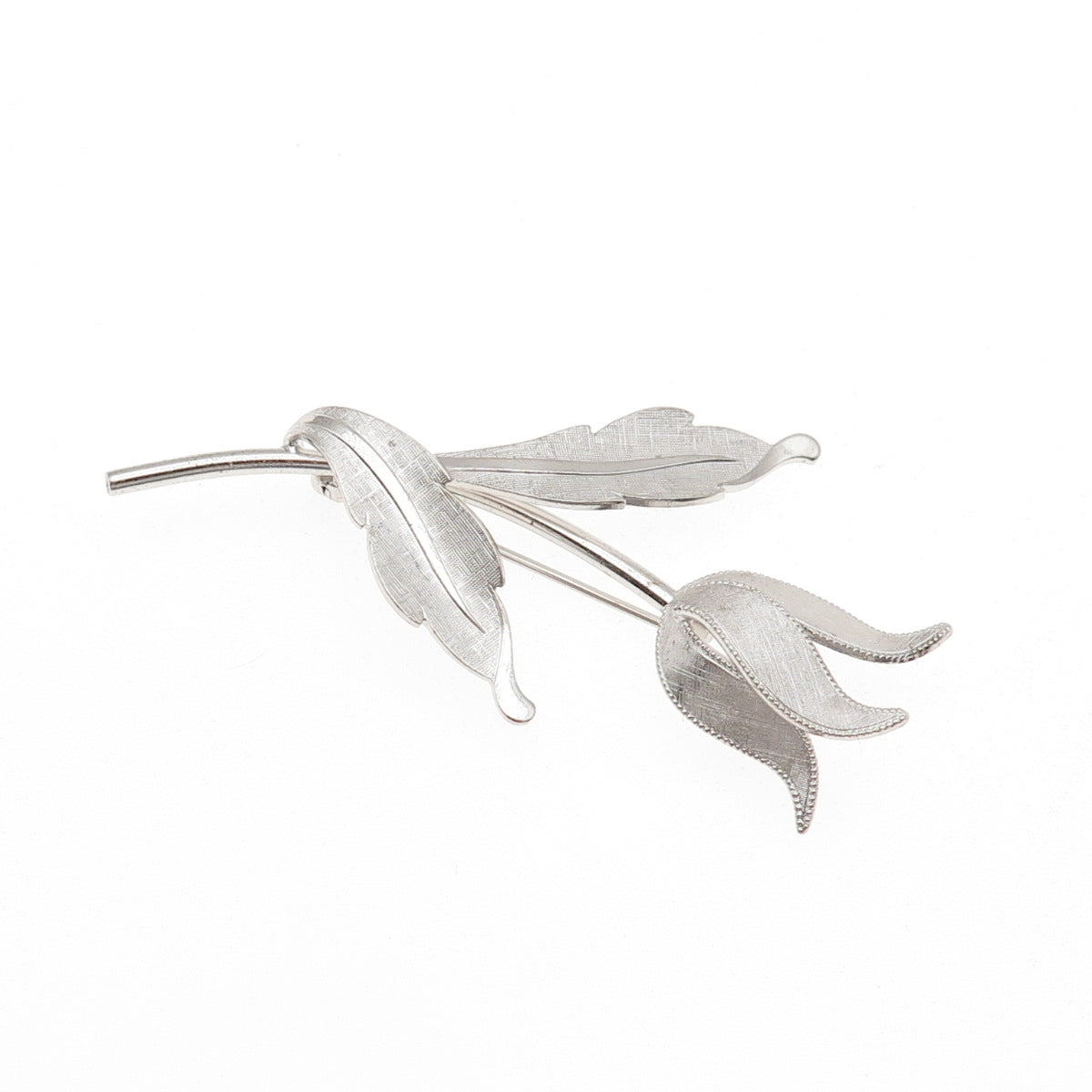 Van Dell 925 Sterling Silver Vintage Tulip Floral Pin Brooch