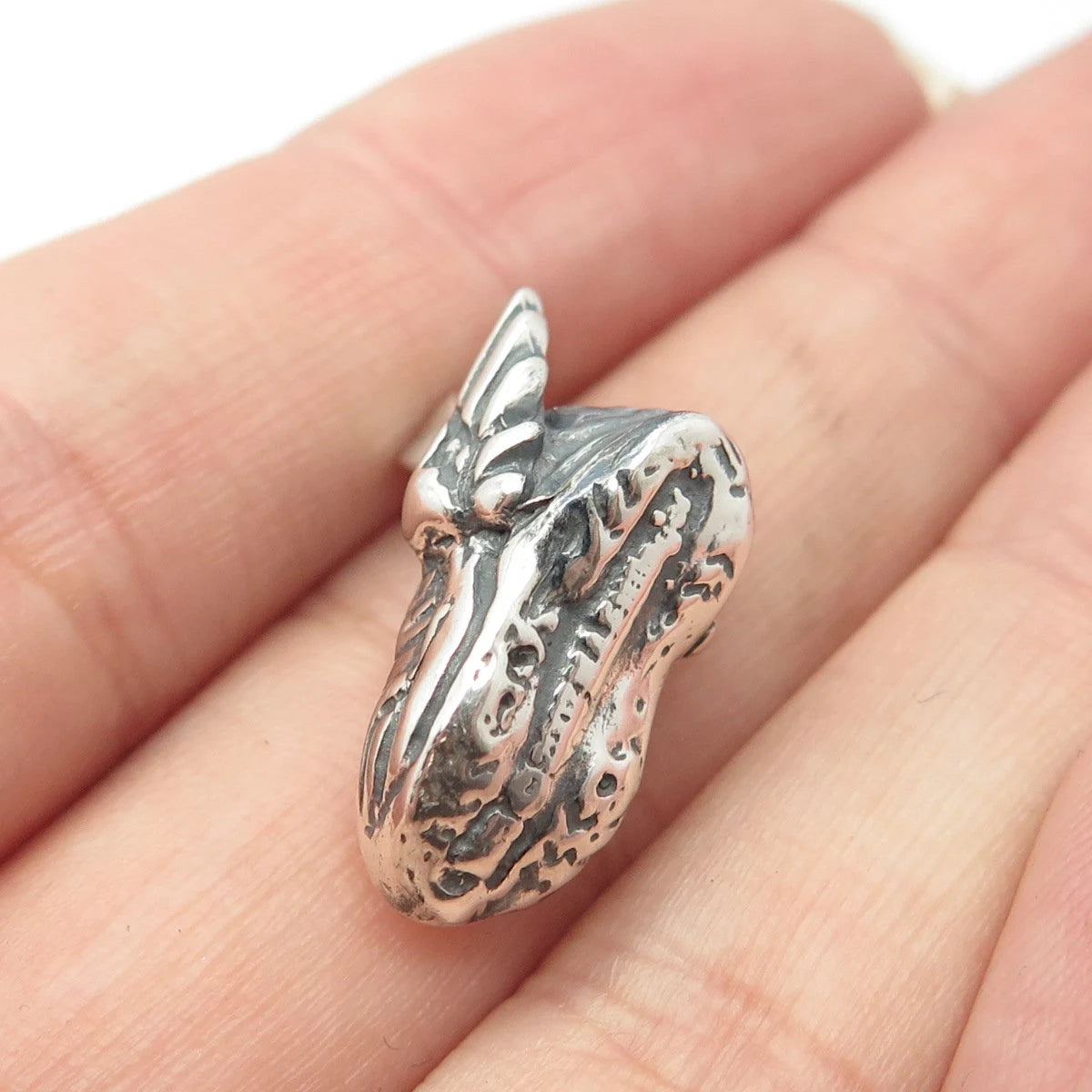 925 Sterling Silver Vintage Sneakers w/ Wings Pendant