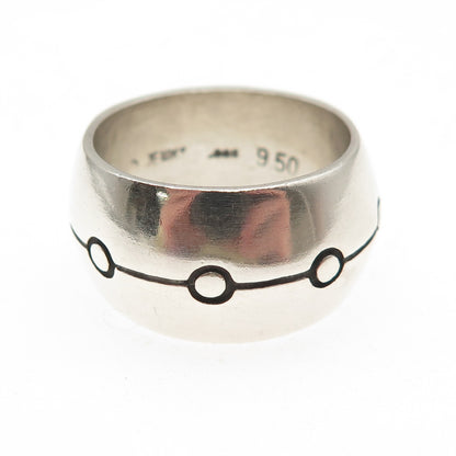 Lisa Jenks 925 Sterling Silver Vintage Modernist Ring Size 9.75