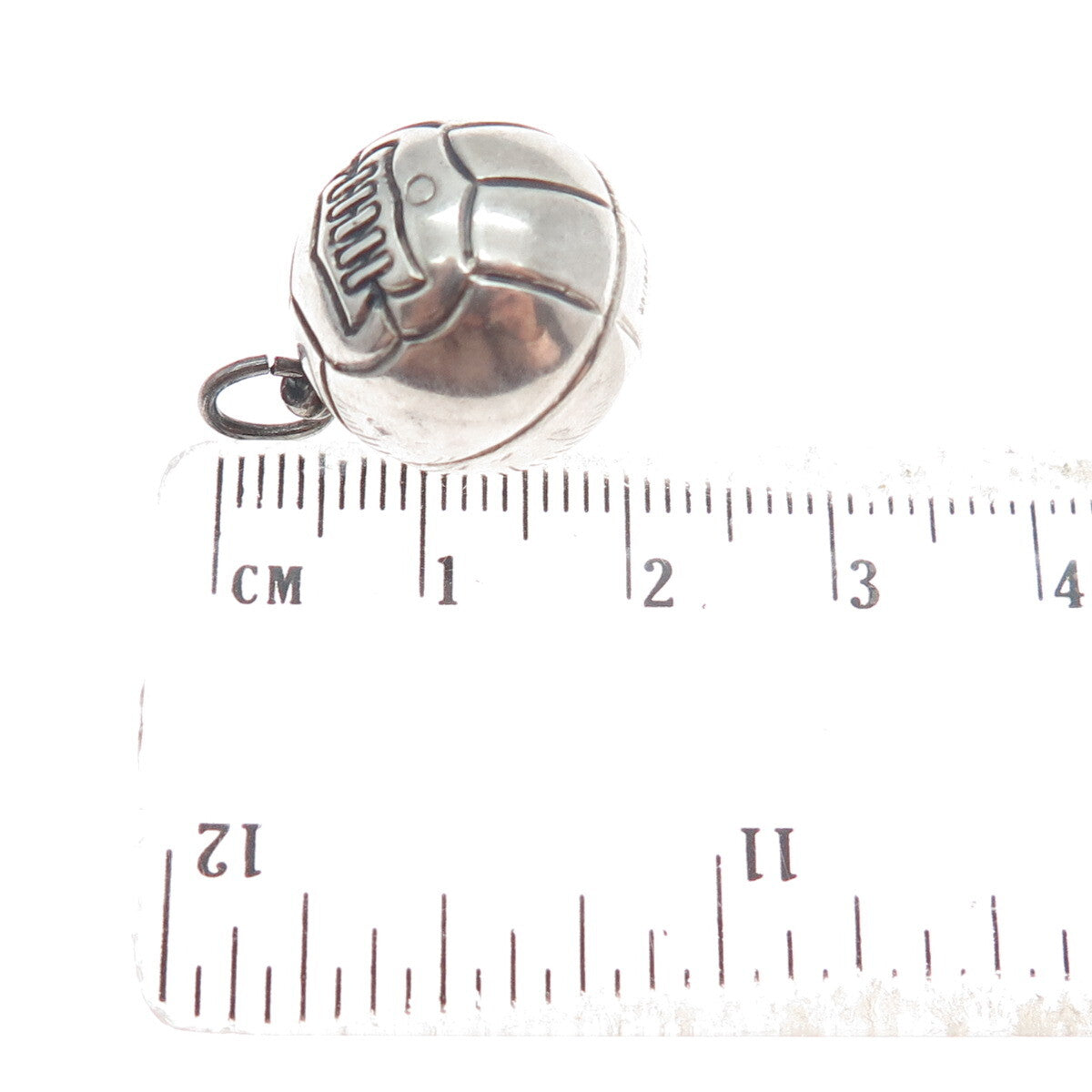 925 Sterling Silver Antique Basketball Ball 3D Charm Pendant