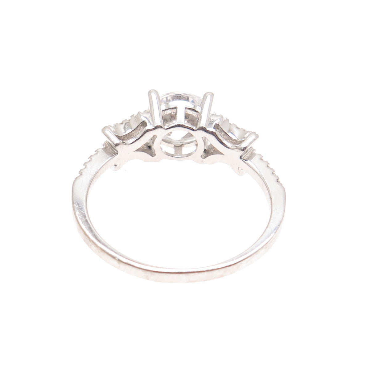 925 Sterling Silver Round-Cut C Z Engagement Ring Size 8