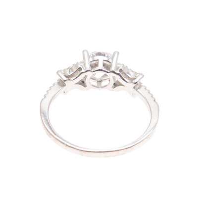 925 Sterling Silver Round-Cut C Z Engagement Ring Size 8