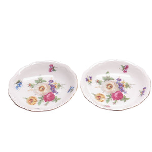 MITTERTEICH BAVARIA Antique SET of 2 "Meissen Floral" Porcelain Cabinet Plates
