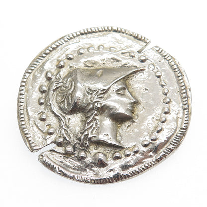 800 Silver Vintage Athena Greek Goddess Pin Pendant