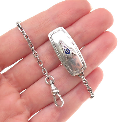 Hickok Sterling Silver Antique Art Deco Beltogram Pocket Watch / Belt Loop Chain