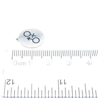 TOKEMOTI 925 Sterling Silver Enamel Male & Female Sign Minimalist Charm Pendant