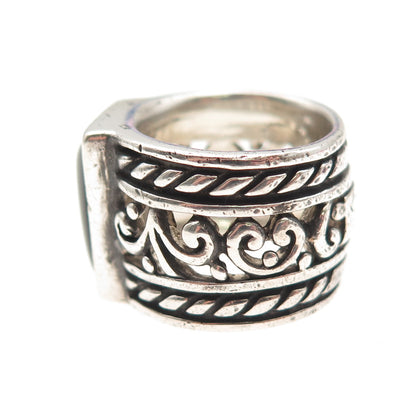 Silpada 925 Sterling Silver Vintage Real Black Onyx Oxidized Ring Size 5