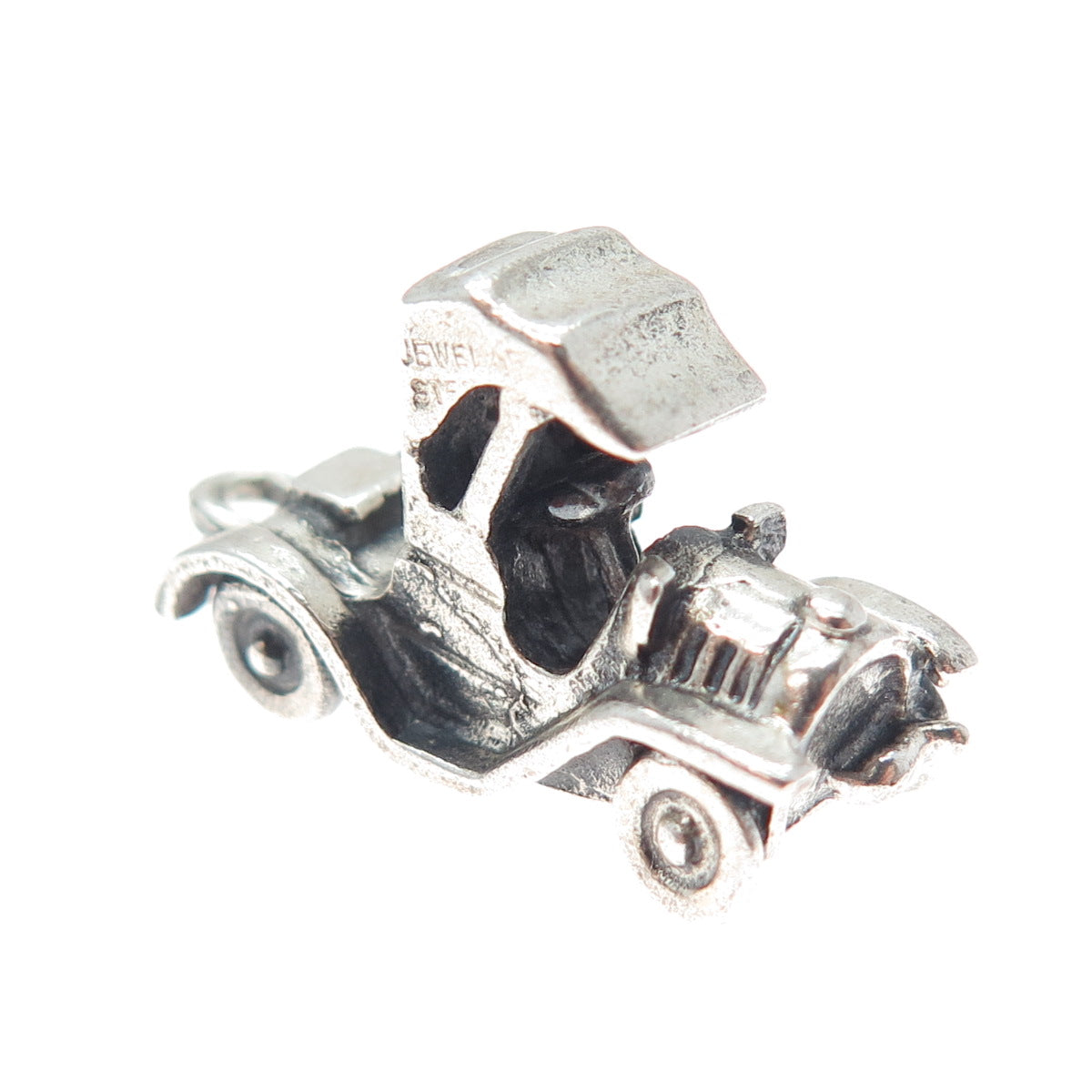 JEWELART 925 Sterling Silver Vintage Retro Truck Oxidized 3D Charm Pendant