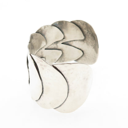 Alfred Karram Sterling Silver Vintage Modernist Hammered Adjustable Bracelet 7"