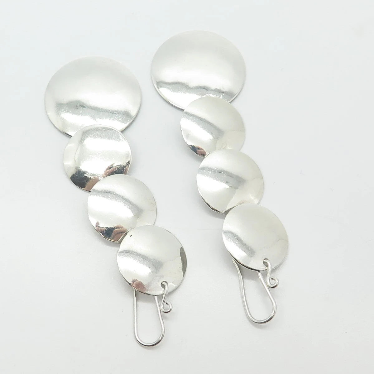 950 Silver Vintage Coin Drop Earrings