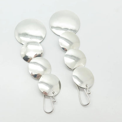 950 Silver Vintage Coin Drop Earrings