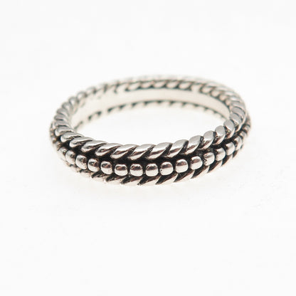 Chapal Zenray 925 Sterling Silver Vintage Dotted Oxidized Band Ring Size 7