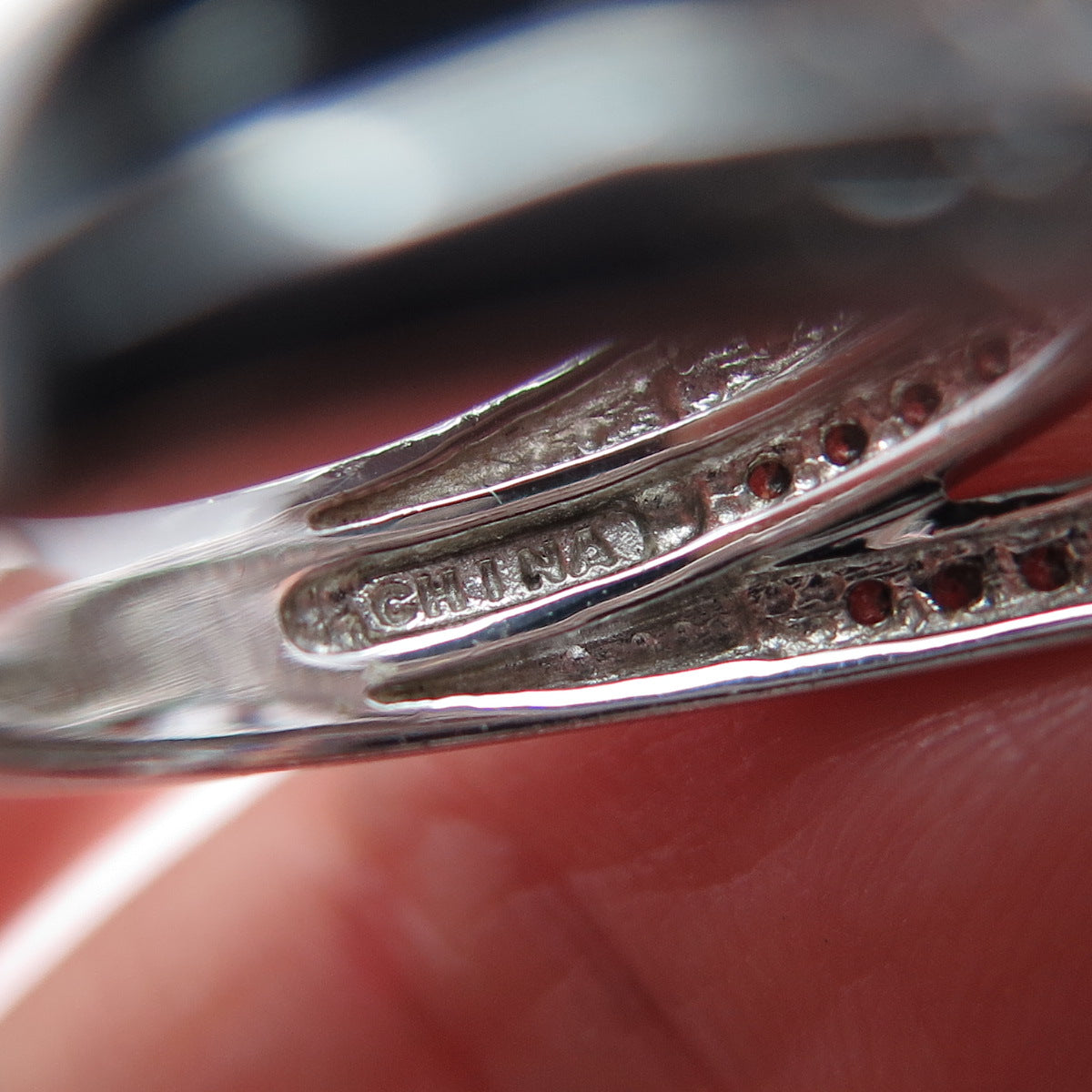 925 Sterling Silver Princess-Cut Lab-Created Sapphire & C Z Ring Size 6.25