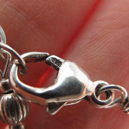 SHUBE Sterling Silver Vintage Heart Multi-Strand Liquid Chain Necklace 18-20"