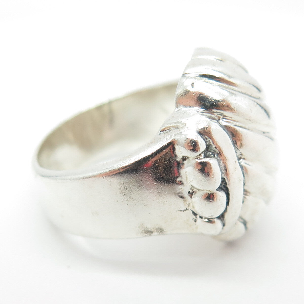 925 Sterling Silver Vintage Modernist Wavy Ring Size 6.75