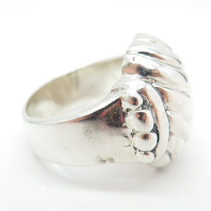 925 Sterling Silver Vintage Modernist Wavy Ring Size 6.75