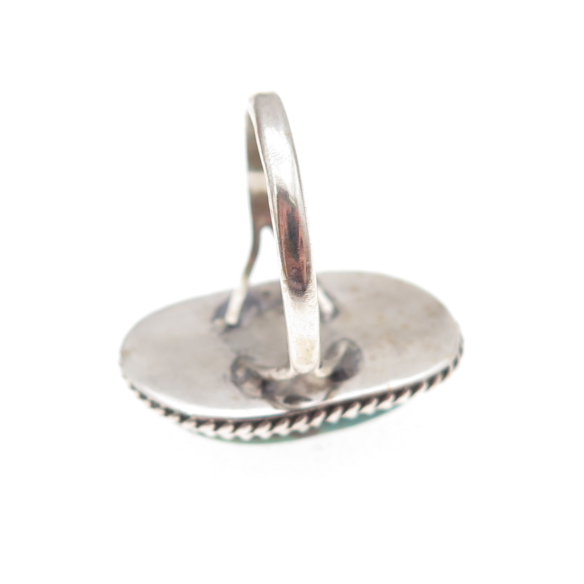 Old Pawn 925 Sterling Silver Vintage Kingman Turquoise Tribal Ring Size 6.25