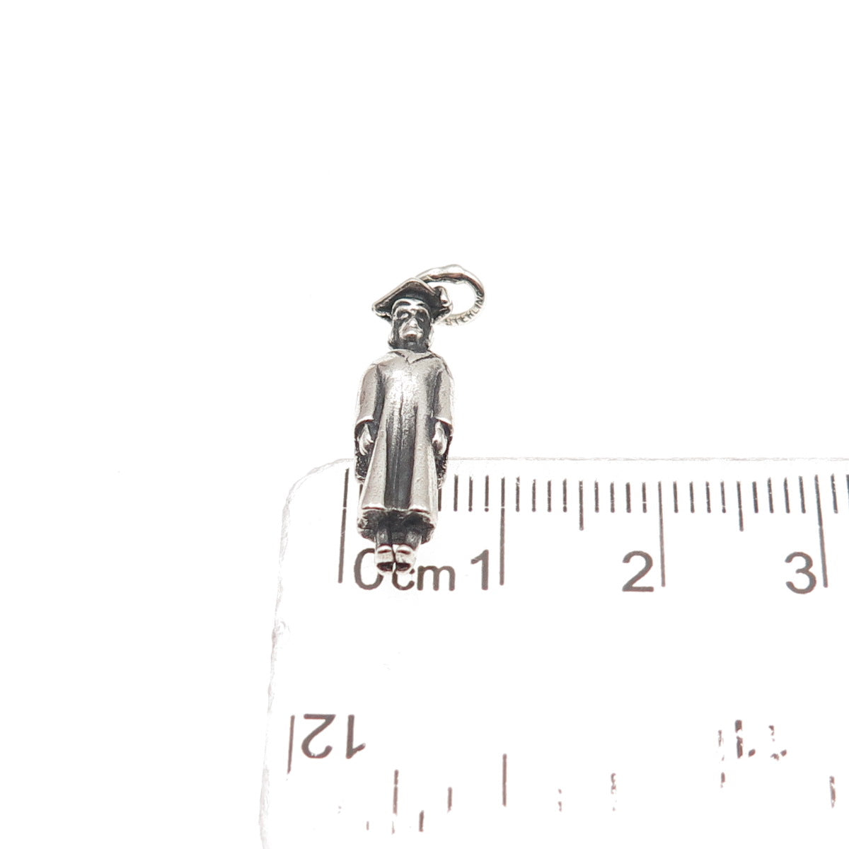 Wells 925 Sterling Silver Vintage Graduate Student Oxidized 3D Charm Pendant