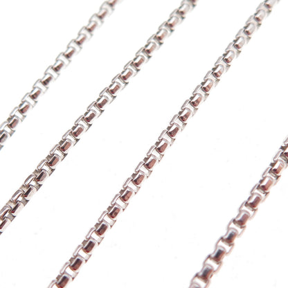 925 Sterling Silver Italy Round Box Chain Necklace 18"