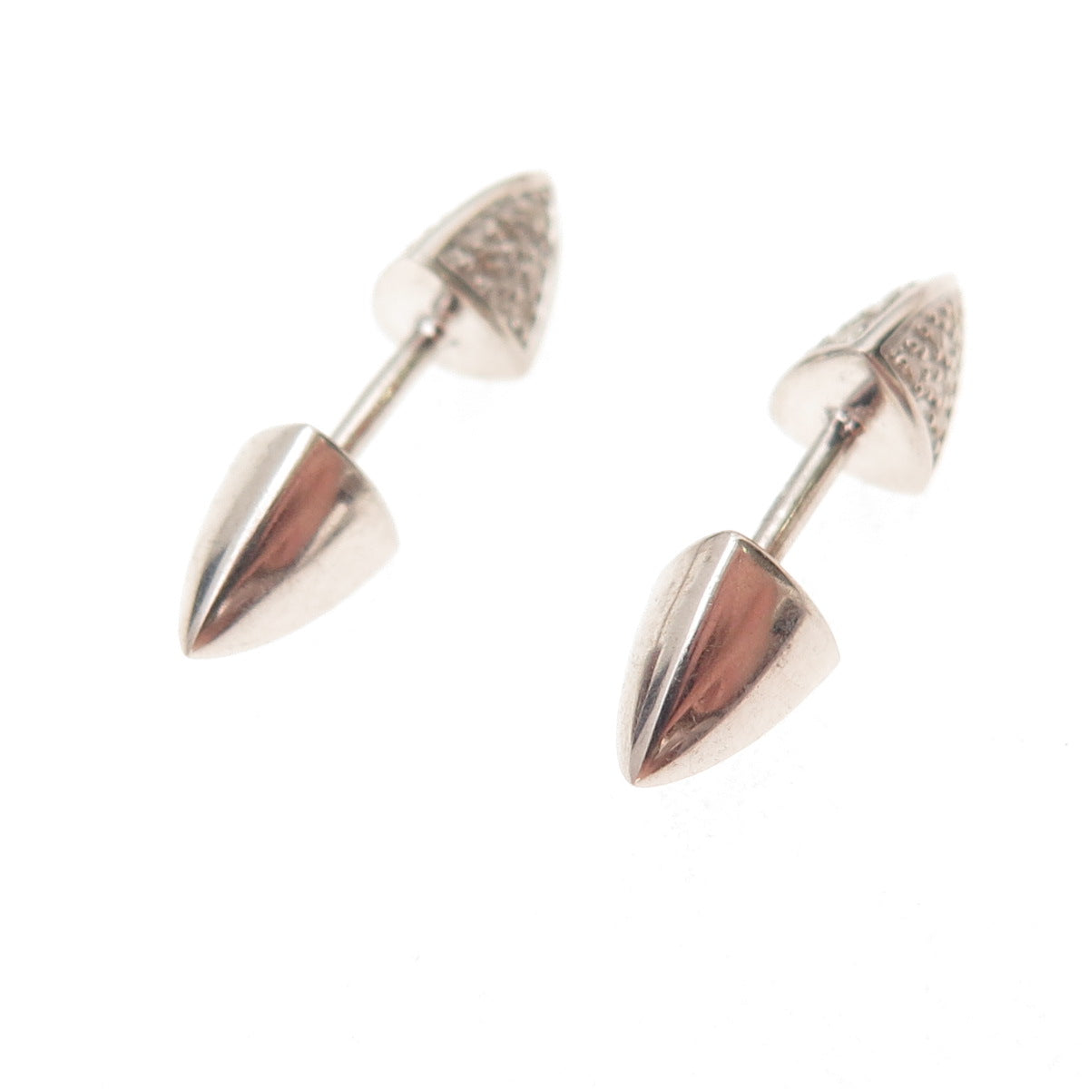 925 Sterling Silver Real Round-Cut Diamond Stud Earrings